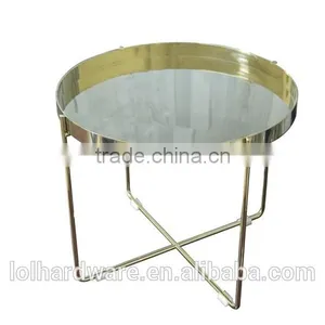 Hot Sales Online Morden Living Room Glass Top Stainless Steel Coffee Table Frame for Barss thumbnail-4
