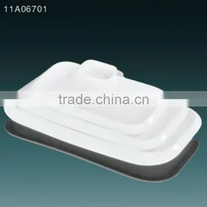 2014 Hot Sale White Ceramic Retangle Dinner Plate thumbnail-1