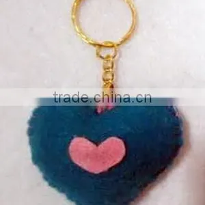 New Hot Sales Stuffed Heart Shape Design Key Rings Products Promotional Gift Craft Fabric Felt Love Keychain Made in China thumbnail-1