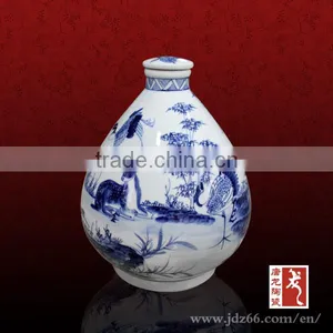 5 Liters Handpainted Large Porcelaine Wine Bottles for Wholesale thumbnail-1