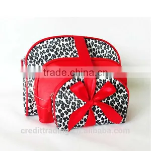3pcs/set Leopard Print Princess Cosmetic Bag Large Capacity Cosmetic thumbnail-1
