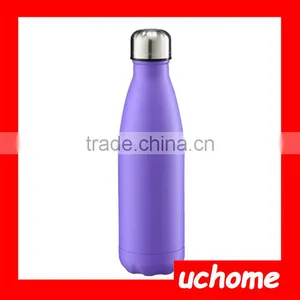 UCHOME 17 OZ/500 ML Food Grade Double Wall Vacuum Flask Insulated 18/8 Stainless Steel Swell Cola Shaped Water Bottle thumbnail-2