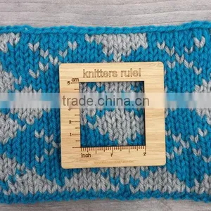 Natural Custom Bamboo Knitting Ruler Engraved thumbnail-2