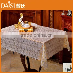 137CM*20M Beautiful and Elegant Golden PVC Lace Table Cloth thumbnail-1