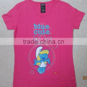 Cheap Price Ladies Fashionable Silk Printed T-shirt Short Sleep thumbnail-2