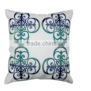 Embroidered Cushion Cover Used Shaded Poly Thread for Pattern thumbnail-1