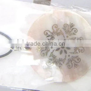 Natural Shell Pendant Necklace, With Flower Painting, Inexpensive Jewelry thumbnail-1