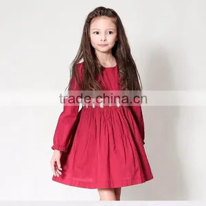 Children Cotton Frocks Designs Long Sleeve Flower Kids Girls Embroidered Puffy Smocked Party Dress thumbnail-2