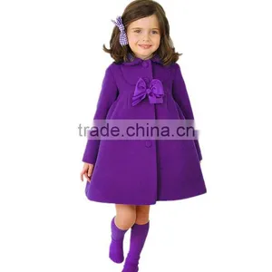 Zm50343b Winter New Style Children Clothes Girls Wholesale Bowknot Kid Coat thumbnail-3