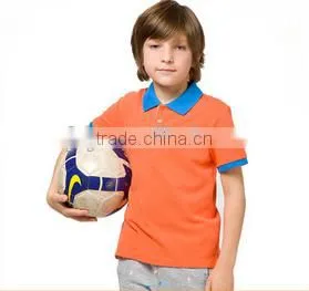 New Design Short Sleeve Kid's Slim Fit Contrast Trim Polo Shirt thumbnail-1