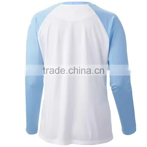 Wholesale Breathable Long Sleeve Polyester Two Tone T-shirt for Woman thumbnail-2