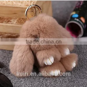2016 Play Dead Rabbit Bunny Keychain Fashion Fur Pom Pom Keychain Fur Rabbit Cut Toy Doll Hanging Pendant Jewelry Accessories thumbnail-4