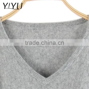 Wholesale Custom Winter Women Comfortable Solid Color v Neck Cashmere Pullover thumbnail-3
