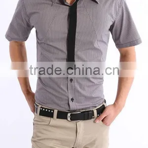 Summer Yarn-dyed Stripped Short-sleeve Men Shirt in High Quality thumbnail-1