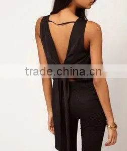 Ladies Sexy Leisure Elegant Sleeveless Chiffon Fashion Blouse thumbnail-1