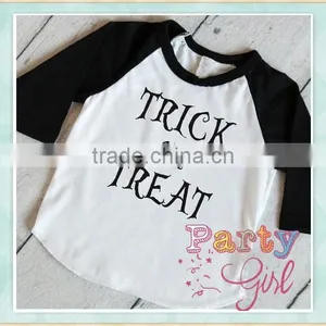 Cold Shoulder Halloween White Top Black Sleeve With Letter Trick Wool Shawls Bohemian Tops Tunics thumbnail-1