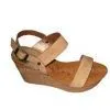 9.5cm Heels PU Material Beige Color Ladies Wedge Sandals thumbnail-1