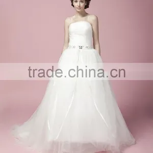 Newest Glamorous Embroidered A-Line Sweetheart Neckline and Sleeveless Floor-Length Lace Wedding Dress AS28102 thumbnail-3
