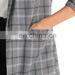 Factory OEM Casual T/R Check Women Blazer thumbnail-5