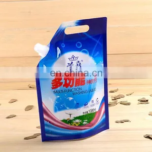 Hot Sale Plastic Bags Pouch With Spout Stand up Bag With Nozzle for Laundry Detergent thumbnail-1