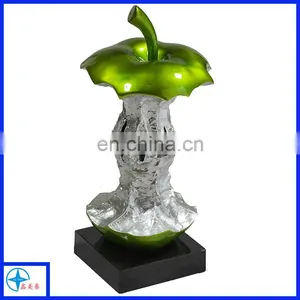 Green Eaten Apple Table Decor-resin Fruit thumbnail-1