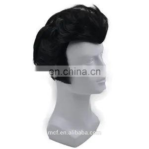 MCW-2354 New 2017 Fashion Synthetic Wig Black Short Straight Man Hair Wig Fancy Dress Costume Wig thumbnail-2