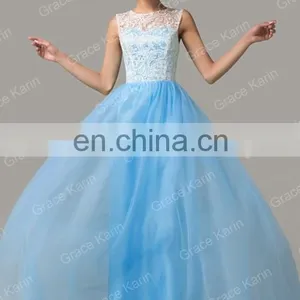 Grace Karin Sleeveless Long Lace Prom Dresses CL6108-6# thumbnail-3