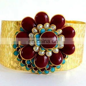 Wholesale Pachi Cuff Bracelet - Indo Western Style Pearl Cuff Bracelet - Party Wear Pachhi Cuff Bracelet 2015 thumbnail-5
