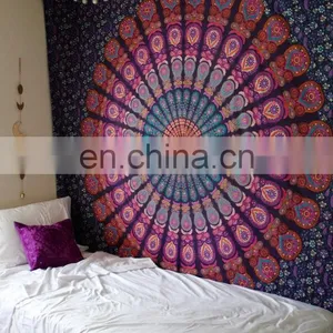 Indian Wall Decor Wall Hanging Mandala Print Bed Sheet Cotton Printed Tapestry 1 thumbnail-6