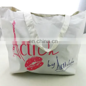 Custom Printed Logo Canvas Tote Shoulder Bag With Handle thumbnail-1