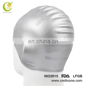 Swim Cap Silicone Swimming Waterproof Vintage For Long Hair Women Adult Men thumbnail-1