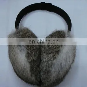 Hot Sales Grey Color Real Rabbit Fur Earwarmer thumbnail-1