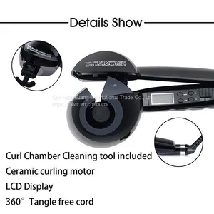 LCD Digital Automatic Magic Hair Curler Professional Fast Ceramic Wave Hair Styling Rotating Hair Curler thumbnail-1