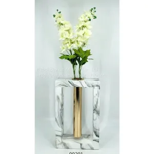 Hot Resin Sale Marble Pattern English Letter Shape Candle Holder for Home Decoration thumbnail-3