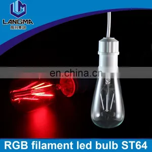 dc 24v RGB Filament Edison Led Bulb St64 E27 Vintage Lamp 12v Led 2w/4w/6w/8w thumbnail-3