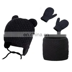 Children's Winter Warm Knit Hat Cute Glove Kids Caps Girls Boys Hand Protection Lovely Glove Baby Kids Girls Boys Gifts thumbnail-2