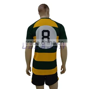 Wholesale Sublimated White Blue Striped Rugby Jersey thumbnail-4