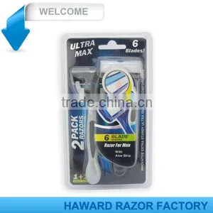 D621L High Quality Six Stainless Steel Blade Shaving Razor thumbnail-2