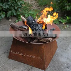 China Factory Outdoor Corten Steel Fire Pit 80cm Diameter Weathering Steel Fire Pit Bowl Indoor Fire Bowls thumbnail-1