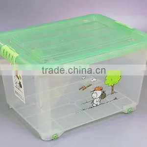 Multifunction Transparent Plastic Storage Box With Wheels and Lid thumbnail-4