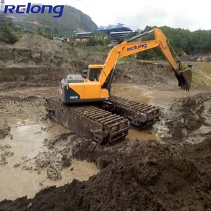Sand Dredging Excavator With Amphibious Pontoon for Swamp Marsh and Water thumbnail-4