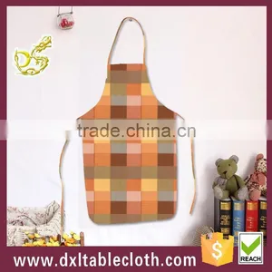 Household Printing Plaid Graphic Plastic Bib Kitchen Apron thumbnail-1
