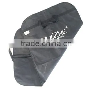 Wholesale Zip Lock Black Non Woven Travel Suit Wedding Dress Cloth Custom Foldable Suit Garment Bag thumbnail-2