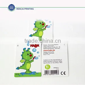 Decorative Cute Cardboard Printed Hang Tags / Custom Labels For Children Garments thumbnail-1
