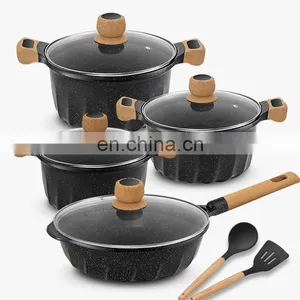 High Quality Low MOQ Luxury Sale 2022 Appliances Germany Utensils Kitchen Aluminum Pots Cookware Set Non Stick thumbnail-1