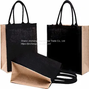 Wholesale Cheap Durable Colorful Jute Bag Jute Shopping Bag Custom Jute Tote Bag thumbnail-2