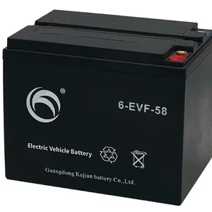 Factory 6-EVF-58 12V58AH 5pcs per Carton 60V Electric Bike Tricycle Wheelchair Battery Lead Acid E-Bike Battery thumbnail-1