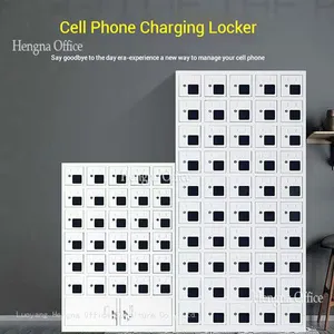 Heavy Duty Cell Phone Storage Cabinet With Multiple USB Ports - Industrial Charging Locker for Workshop Factory thumbnail-1