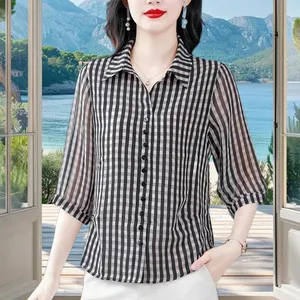 Women's Business Casual Three-Quarter Sleeve Shirt thumbnail-3