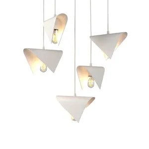Folded Iron Petal Pendant – White, E27, Custom Quantity thumbnail-3